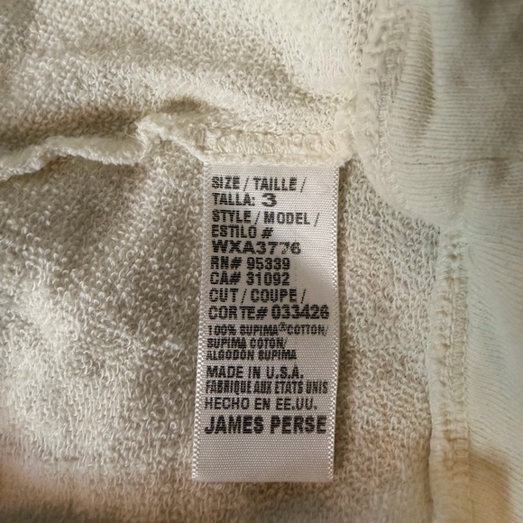 James Perse Soft Cream Pullover Sweatshirt Size 3 - Picture 5 of 5